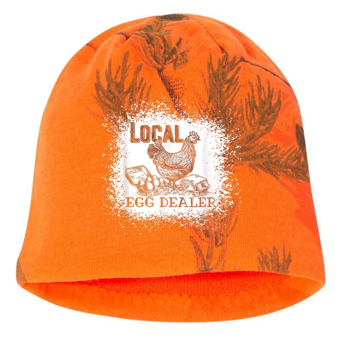 Local Egg Dealer Funny Bleached Chicken Lover Farm Farmer Kati - Camo Knit Beanie