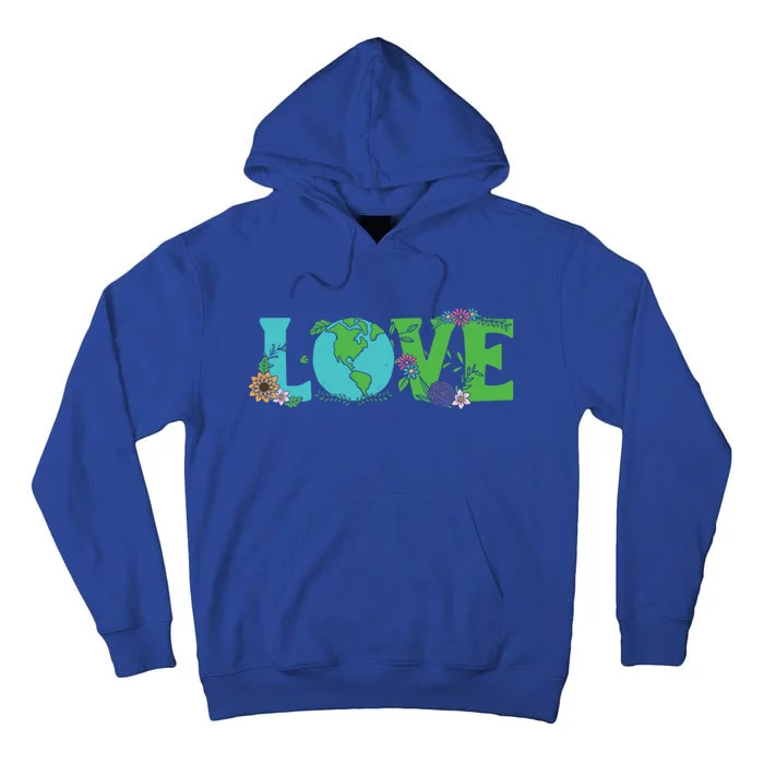 Love Earth Day Save Environt Cute Heart Planet Protection Gift Tall Hoodie