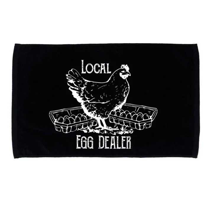 Local Egg Dealer Funny Bleached Chicken Lover Farm Farmer Microfiber Hand Towel