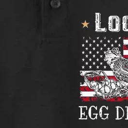 Local Egg Dealer Funny American Flag Dry Zone Grid Performance Polo