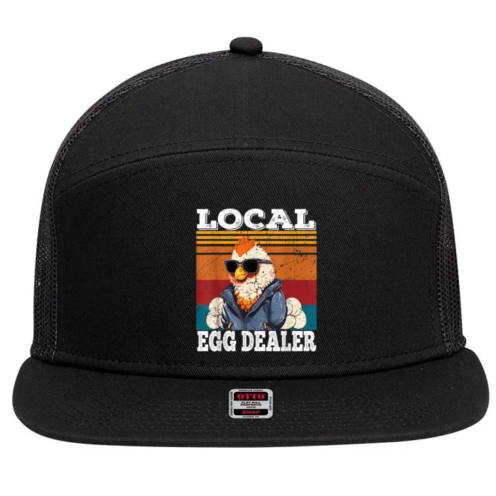 Local Egg Dealer Funny Egg Peddler Chicken Egg Farmer 7 Panel Mesh Trucker Snapback Hat