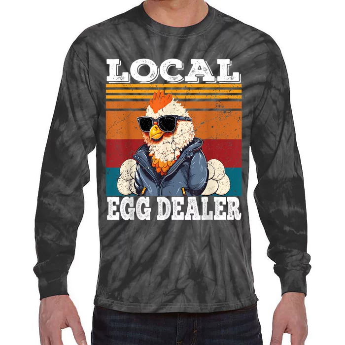 Local Egg Dealer Funny Egg Peddler Chicken Egg Farmer Tie-Dye Long Sleeve Shirt