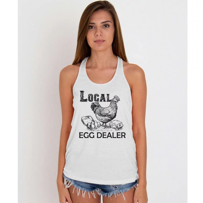 Local Egg Dealers Chicken Funny Local Egg Dealers Chicken Women's Knotted Racerback Tank