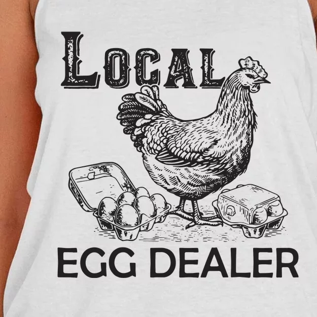 Local Egg Dealers Chicken Funny Local Egg Dealers Chicken Women's Knotted Racerback Tank