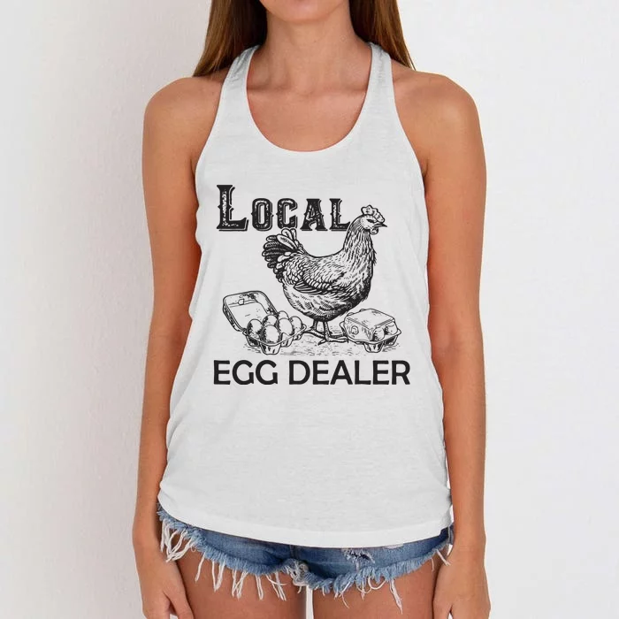 Local Egg Dealers Chicken Funny Local Egg Dealers Chicken Women's Knotted Racerback Tank