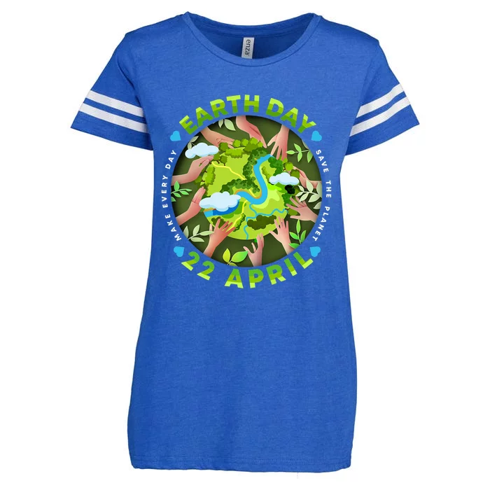 Love Earth Day 22 April Save The Planet Make Every Day Enza Ladies Jersey Football T-Shirt