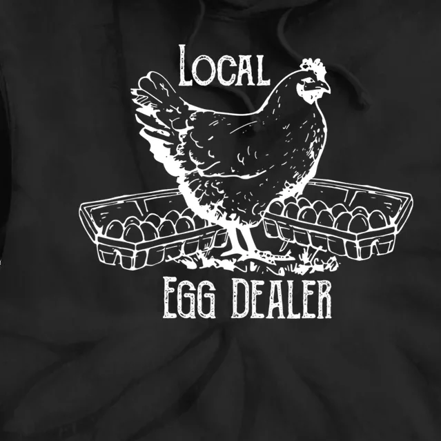 Local Egg Dealer Funny Bleached Chicken Lover Farm Farmer Tie Dye Hoodie