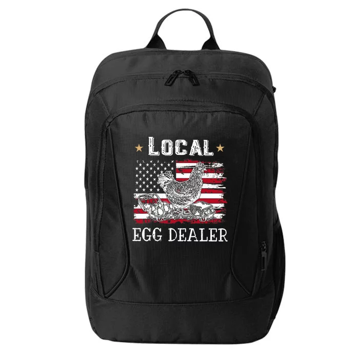 Local Egg Dealer Funny American Flag Chicken Lover Farmer City Backpack