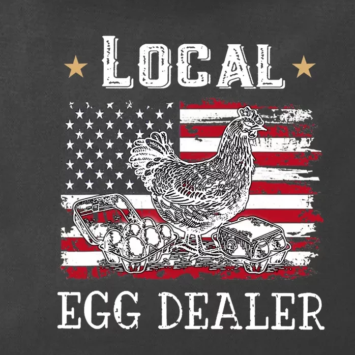 Local Egg Dealer Funny American Flag Chicken Lover Farmer Zip Tote Bag