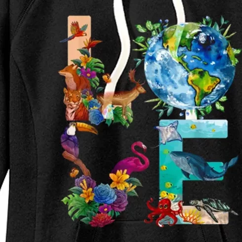 Love Earth Day Nature Women's Fleece Hoodie