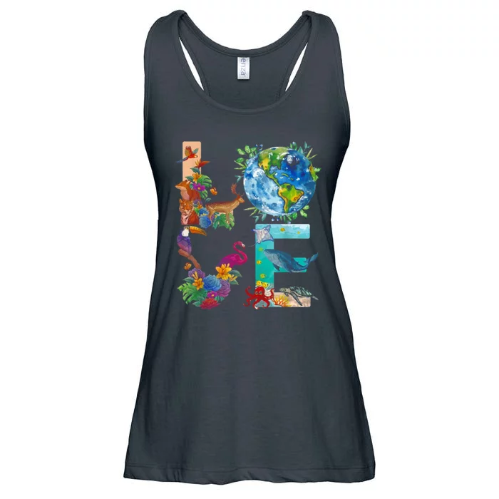 Love Earth Day Nature Ladies Essential Flowy Tank