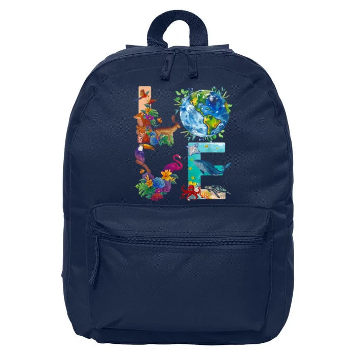 Love Earth Day Nature 16 in Basic Backpack