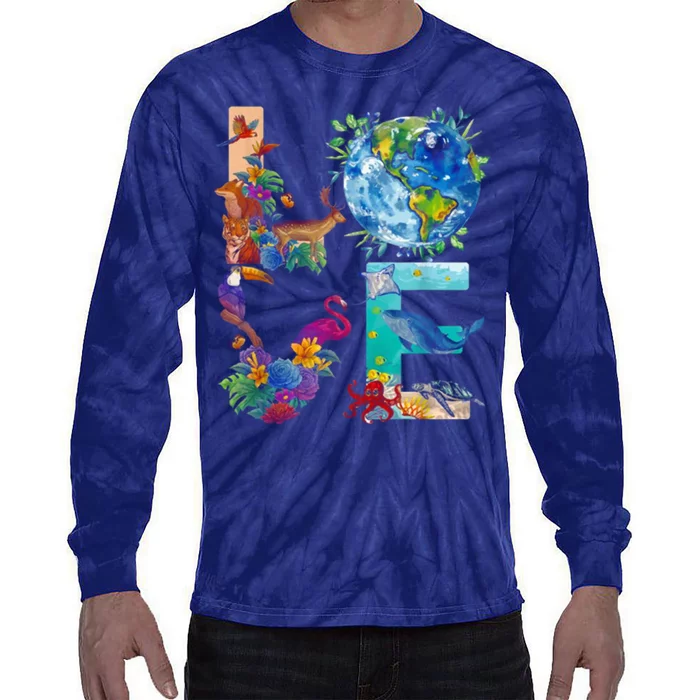 Love Earth Day Nature Tie-Dye Long Sleeve Shirt