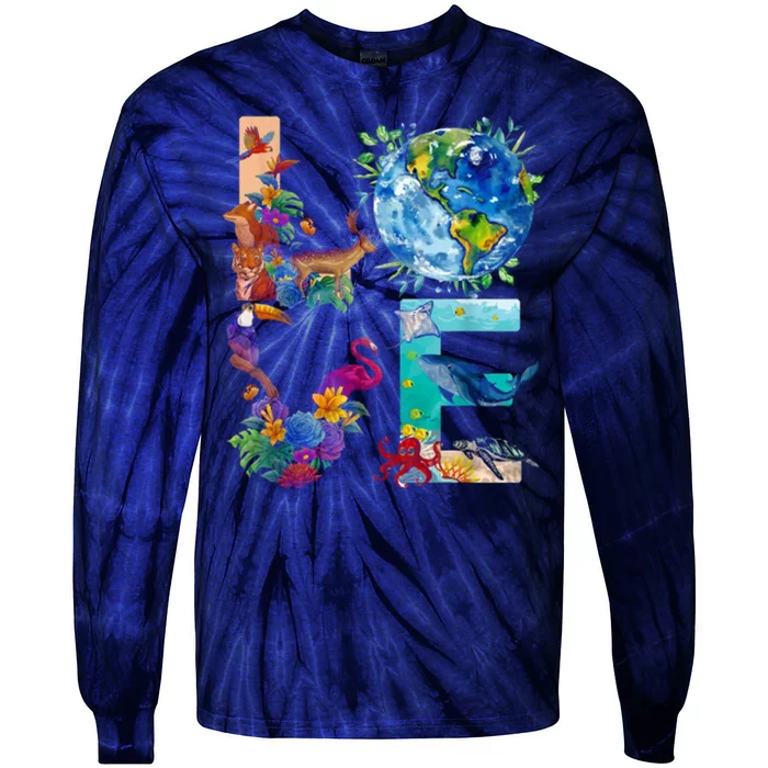 Love Earth Day Nature Tie-Dye Long Sleeve Shirt