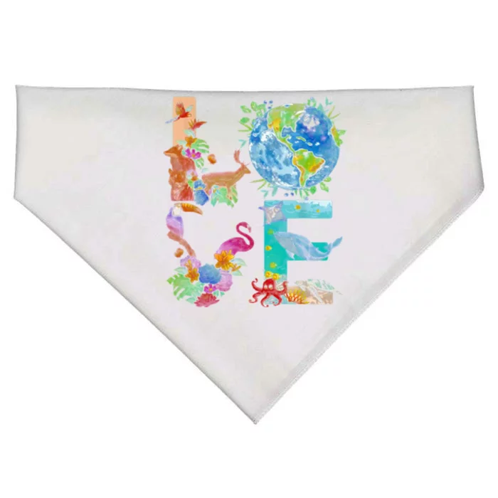 Love Earth Day Nature USA-Made Doggie Bandana