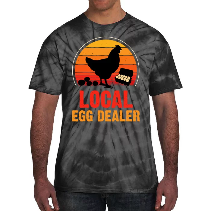 Local Egg Dealer Funny Retro Egg Peddler Chicken Egg Farmer Tie-Dye T-Shirt