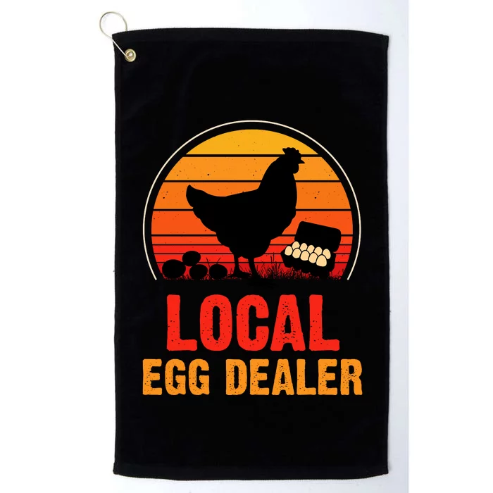 Local Egg Dealer Funny Retro Egg Peddler Chicken Egg Farmer Platinum Collection Golf Towel