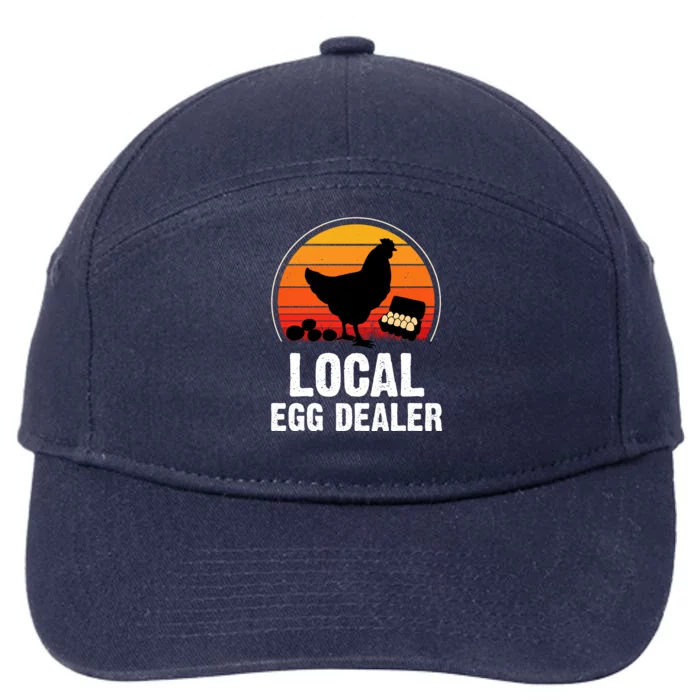 Local Egg Dealer Funny Retro Egg Peddler Chicken Egg Farmer 7-Panel Snapback Hat