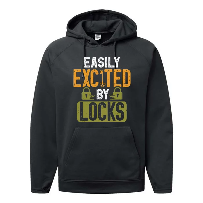 Locksmith Easily Excited Lockpicking Lock Pick Locksmithing Performance Fleece Hoodie