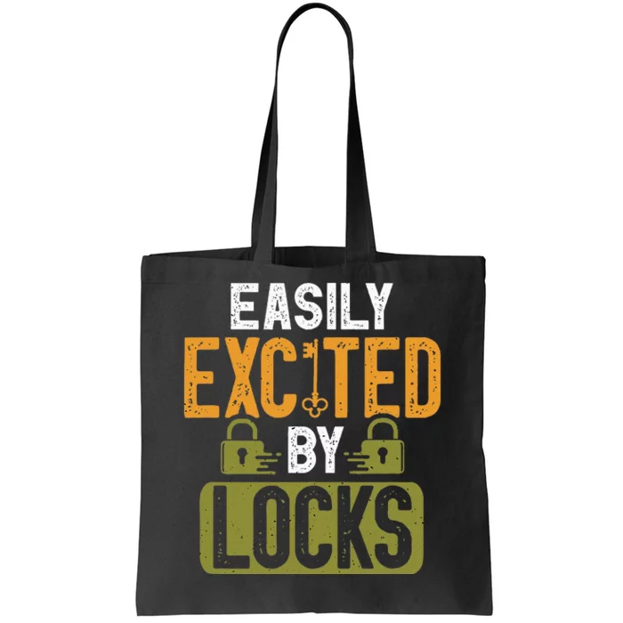 Locksmith Easily Excited Lockpicking Lock Pick Locksmithing Tote Bag