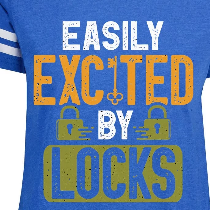 Locksmith Easily Excited Lockpicking Lock Pick Locksmithing Enza Ladies Jersey Football T-Shirt