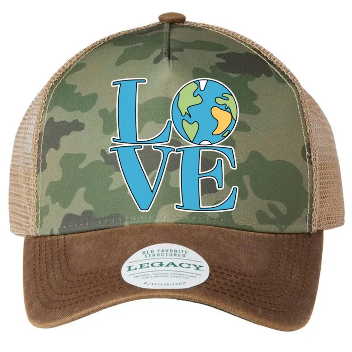 Love Earth Earth Day Simple Letter Box Legacy Tie Dye Trucker Hat