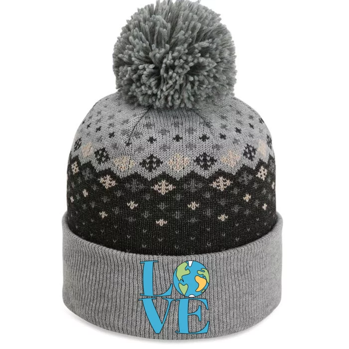 Love Earth Earth Day Simple Letter Box The Baniff Cuffed Pom Beanie