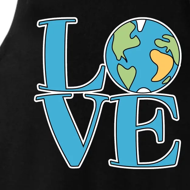 Love Earth Earth Day Simple Letter Box Ladies Tri-Blend Wicking Tank