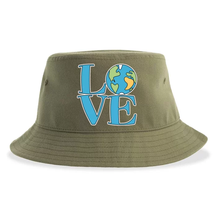 Love Earth Earth Day Simple Letter Box Sustainable Bucket Hat