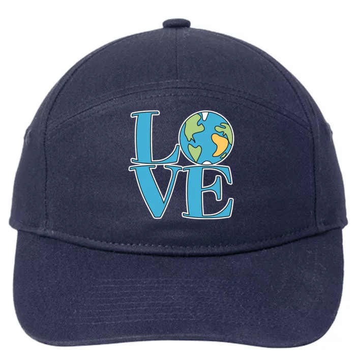 Love Earth Earth Day Simple Letter Box 7-Panel Snapback Hat