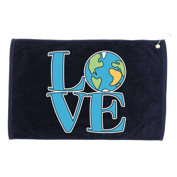 Love Earth Earth Day Simple Letter Box Grommeted Golf Towel