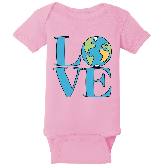 Love Earth Earth Day Simple Letter Box Baby Bodysuit