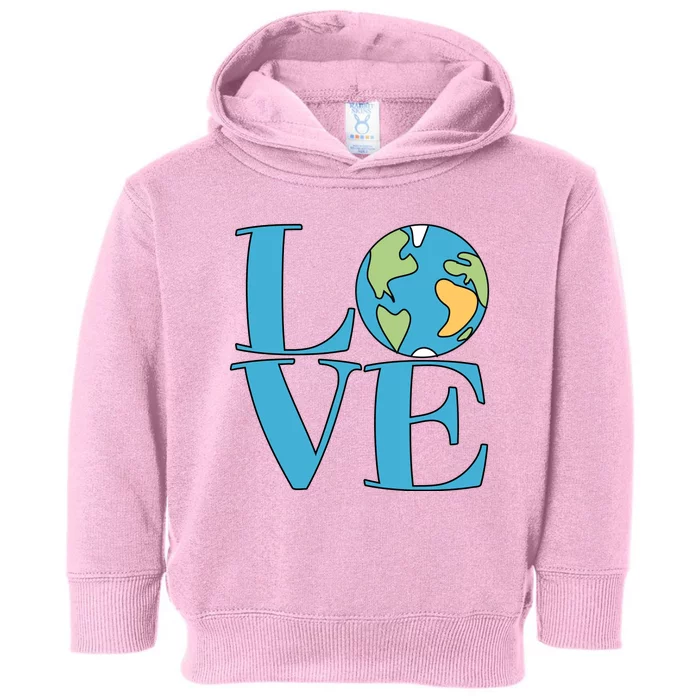 Love Earth Earth Day Simple Letter Box Toddler Hoodie