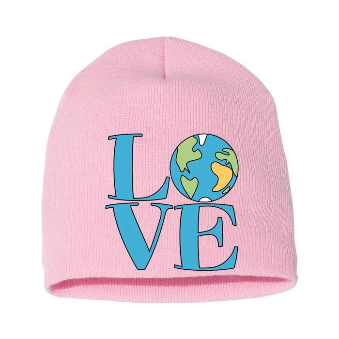 Love Earth Earth Day Simple Letter Box Short Acrylic Beanie