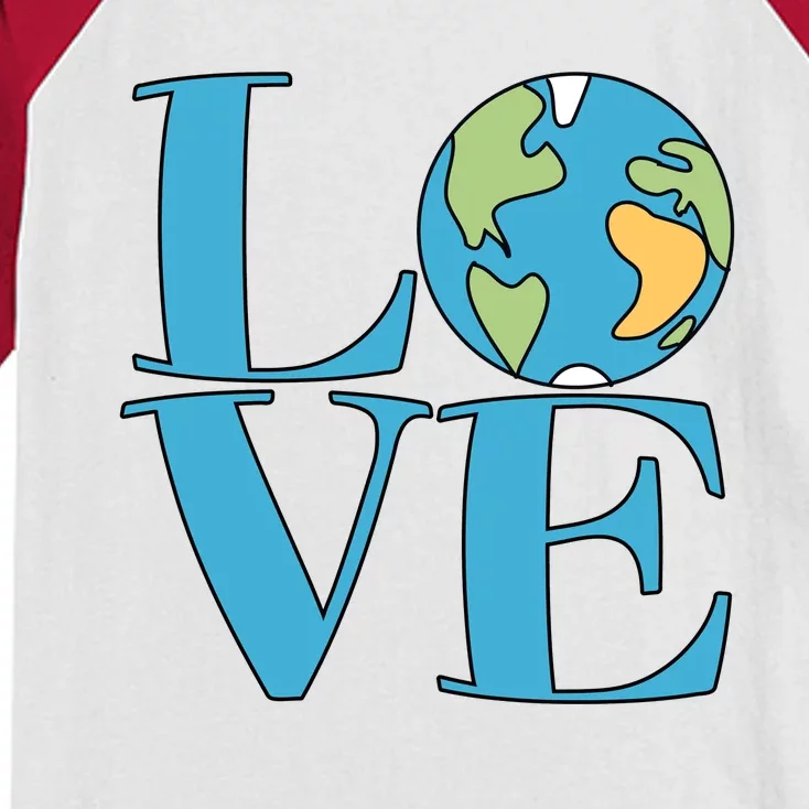 Love Earth Earth Day Simple Letter Box Kids Colorblock Raglan Jersey