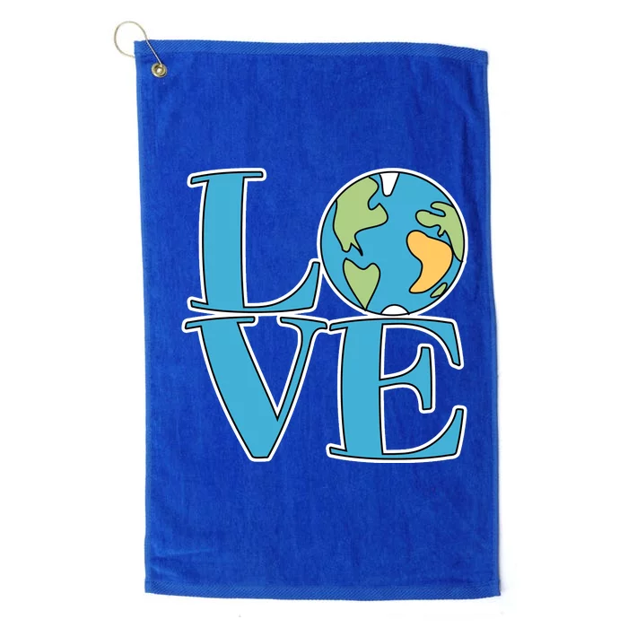 Love Earth Earth Day Simple Letter Box Platinum Collection Golf Towel