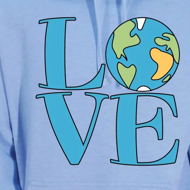 Love Earth Earth Day Simple Letter Box Unisex Surf Hoodie