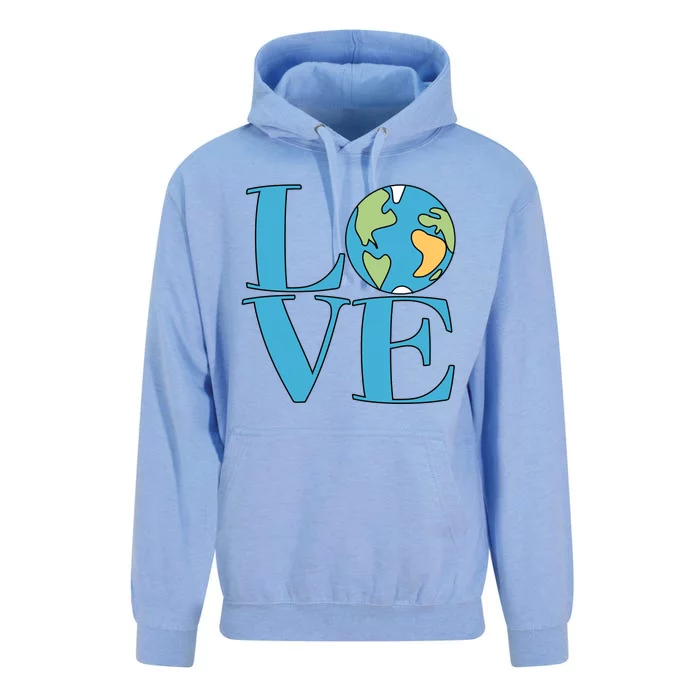 Love Earth Earth Day Simple Letter Box Unisex Surf Hoodie