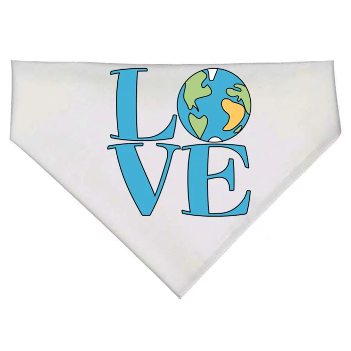 Love Earth Earth Day Simple Letter Box USA-Made Doggie Bandana