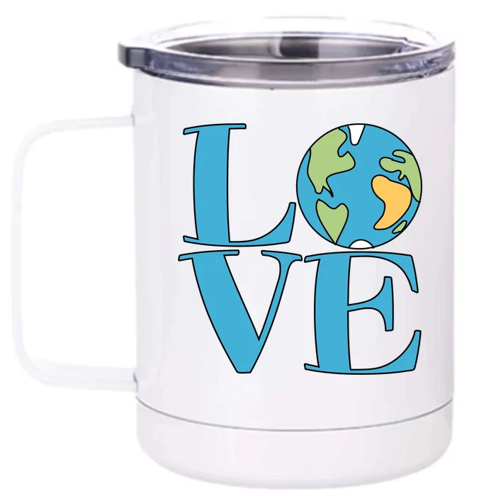 Love Earth Earth Day Simple Letter Box Front & Back 12oz Stainless Steel Tumbler Cup