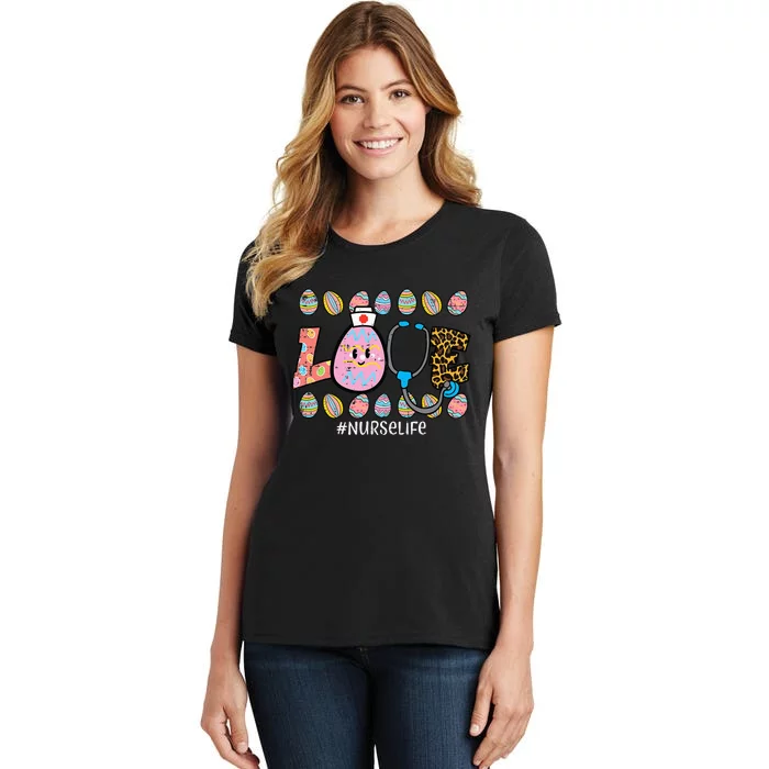 Love Easter Egg Stethoscope Nurse Life CNA Scrub Women's T-Shirt