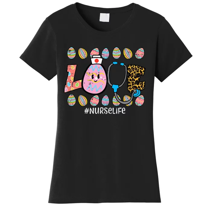 Love Easter Egg Stethoscope Nurse Life CNA Scrub Women's T-Shirt