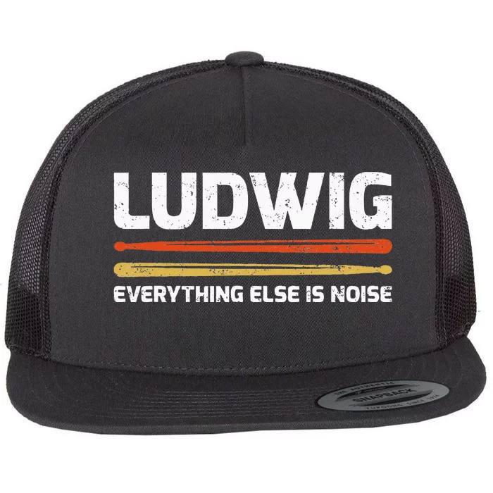 L.U.D.W.I.G Everything Else Is Noise Classical Music Drum Sticks Flat Bill Trucker Hat