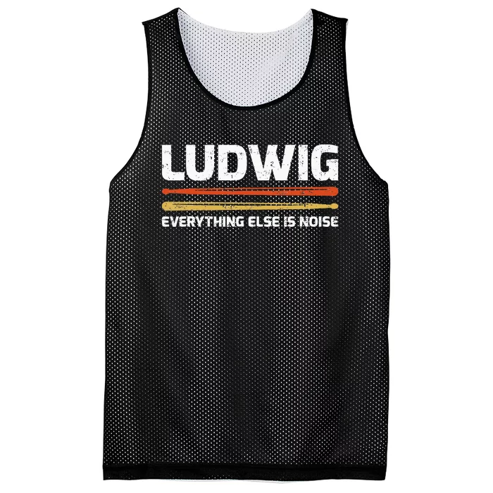 L.U.D.W.I.G Everything Else Is Noise Classical Music Drum Sticks Mesh Reversible Basketball Jersey Tank