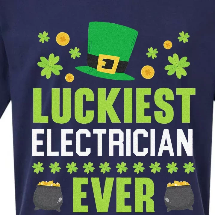 Luckiest Electrician Ever St. Patrick's Saint Pattys Day Sueded Cloud Jersey T-Shirt