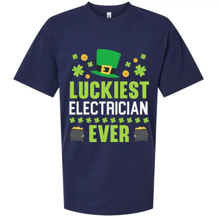 Luckiest Electrician Ever St. Patrick's Saint Pattys Day Sueded Cloud Jersey T-Shirt