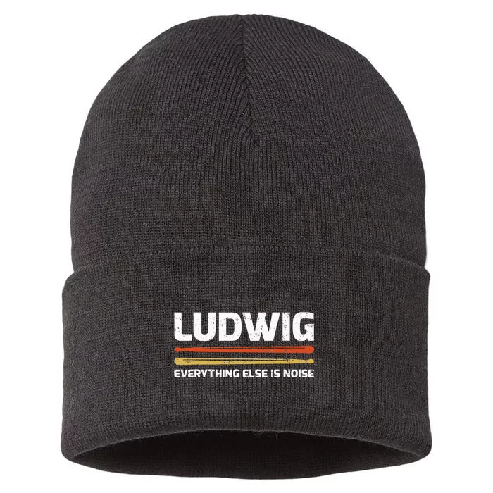 L.U.D.W.I.G Everything Else Is Noise Classical Music Drum Sticks Sustainable Knit Beanie