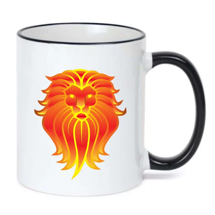 Lion E Face Leo Astrology Great Gift Black Color Changing Mug