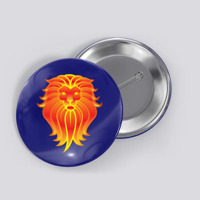 Lion E Face Leo Astrology Great Gift Button