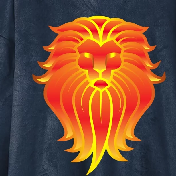 Lion E Face Leo Astrology Great Gift Hooded Wearable Blanket